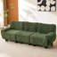  Canapé moderne en chenille 3 places avec accoudoirs courbés, 95 pouces, vert-517003968