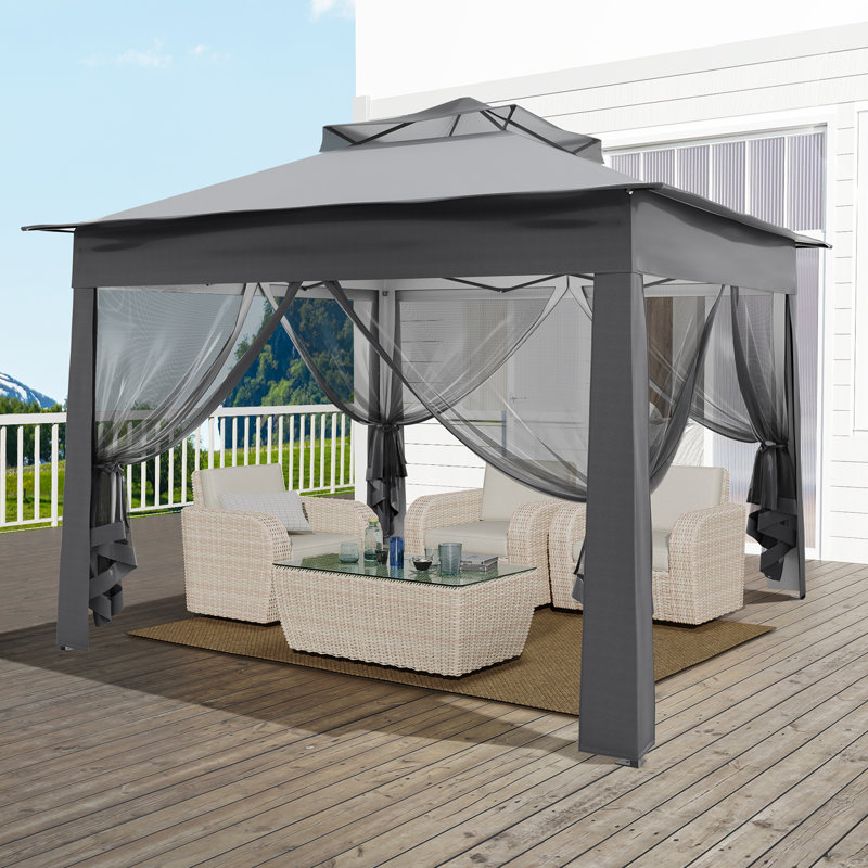 Garden Folding Gazebo, Heavy Duty Tent Pop Up Canopy, Waterproof Upf 50+, For Party, 270 cm H x 300 cm W x 300 cm D