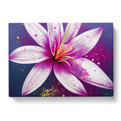 Lily Flower Splash Vol.3 Abstract - Wrapped Canvas Print