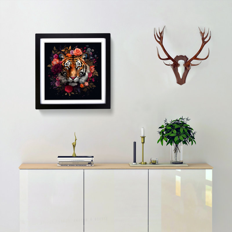 Tiger - Framed Print, Black
