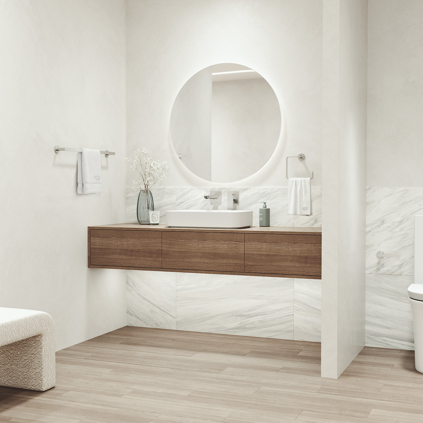 Arden 3-Piece Bathroom Hardware Set, Brushed Nickel