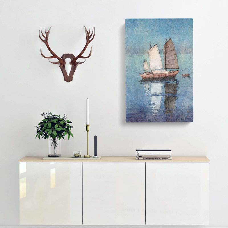 Sailing Boat by Hiroshi Yoshida - Wrapped Canvas Painting Print, 50cm H x 35cm W x 3cm D