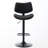 Adjustable Height Kitchen Island Bar Chairs, Walnut & Black Leather Upholstery, Mid Century Modern 360 Swivel, Ergonomic , Metal Legs, Stable 17.7" Base Counter Stools With Seat And Cover