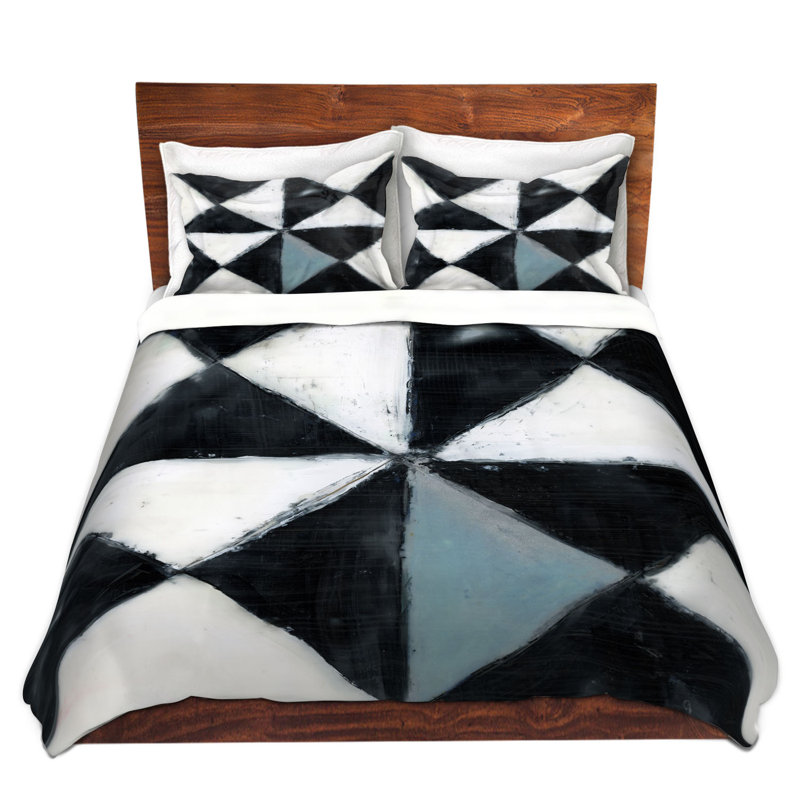 Geometric Shapes Duvet Cover, 1 King Duvet Cover + 2 King Shams