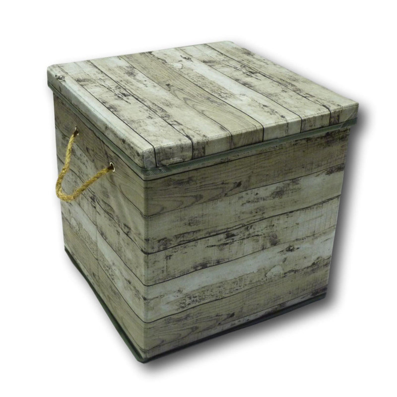 Millwood Pines Decorative Bin, 9" H x 9" W x 9" D, Grey
