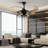 48 Inch Ceiling Fans With Lights And Remote Control, Black, Cage Design, 6-Speed DC Motor, Light Kit Included