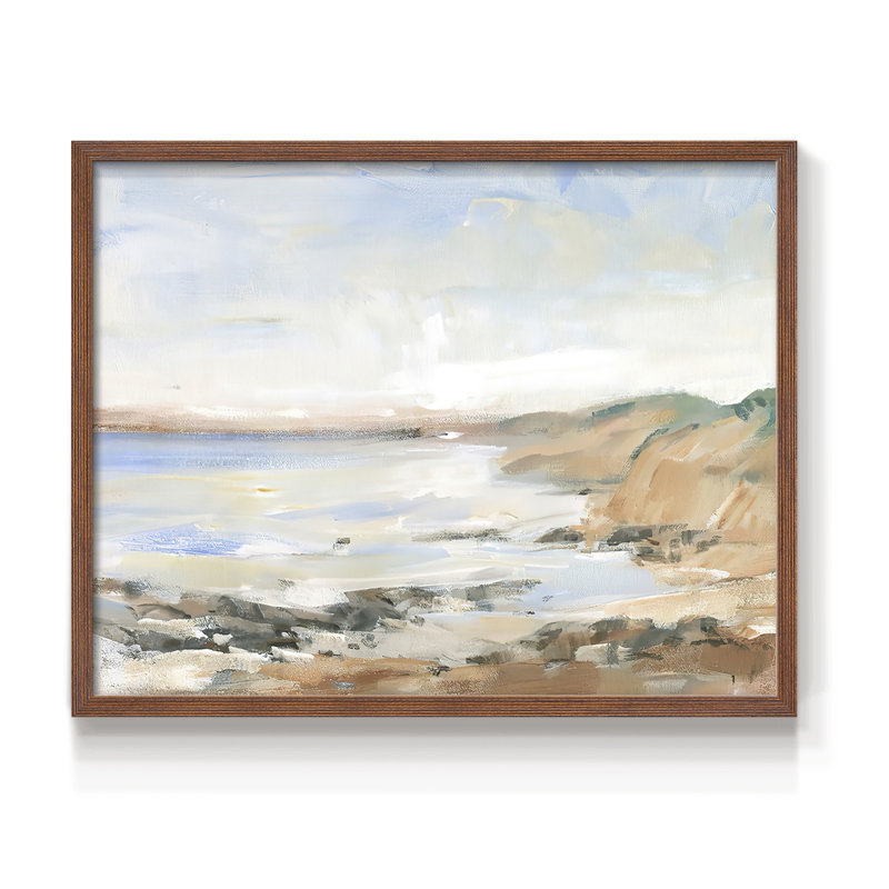 Shoreline Study II - Reproduction encadrée - réaménageable, H 8 po x l 10 po, Noyer