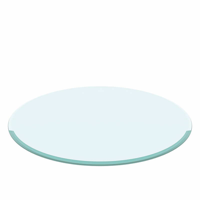 Plateau de table rond en verre trempé, H 0,4 po x l 24 po x P 24 po, Transparent