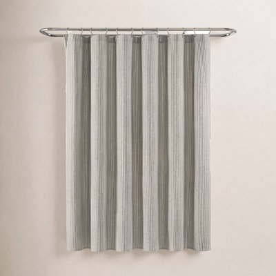 Bruno Cotton Blend Striped Shower Curtain