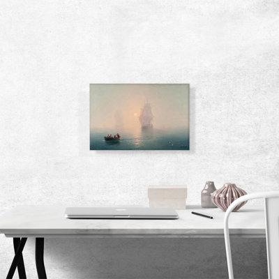 «Naval Ship» par Ivan Aivazovsky, reproduction d'art sur toile tendue