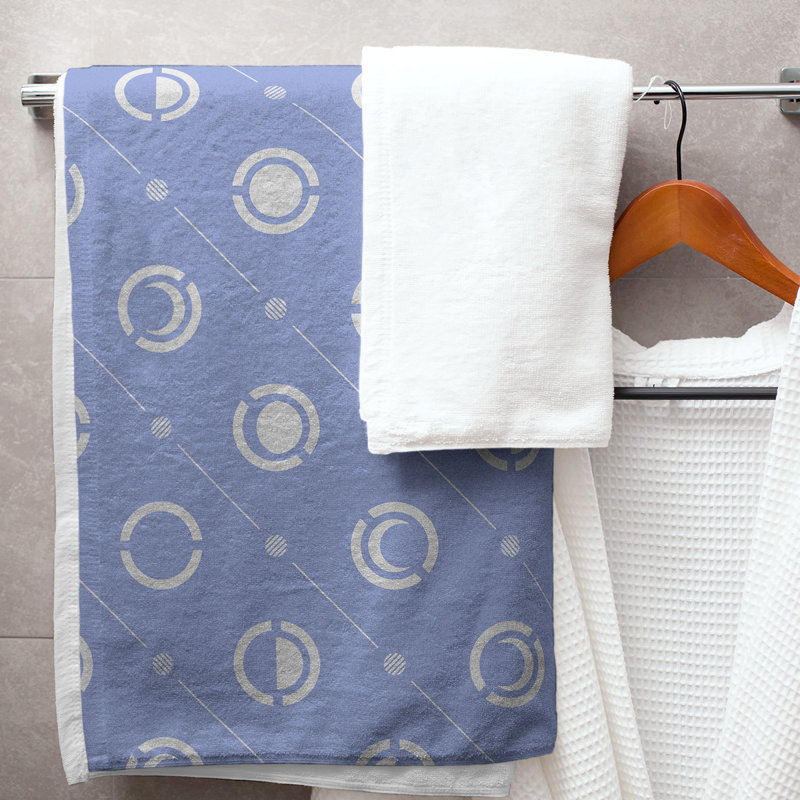 Serviette de bain Classic, Bleu marine clair / gris