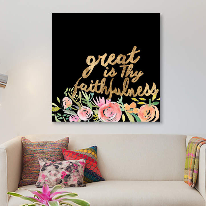 « floral foi ii », art textuel sur toile, H 12 po x l 12 po x P 1,5 po, Toile tendue