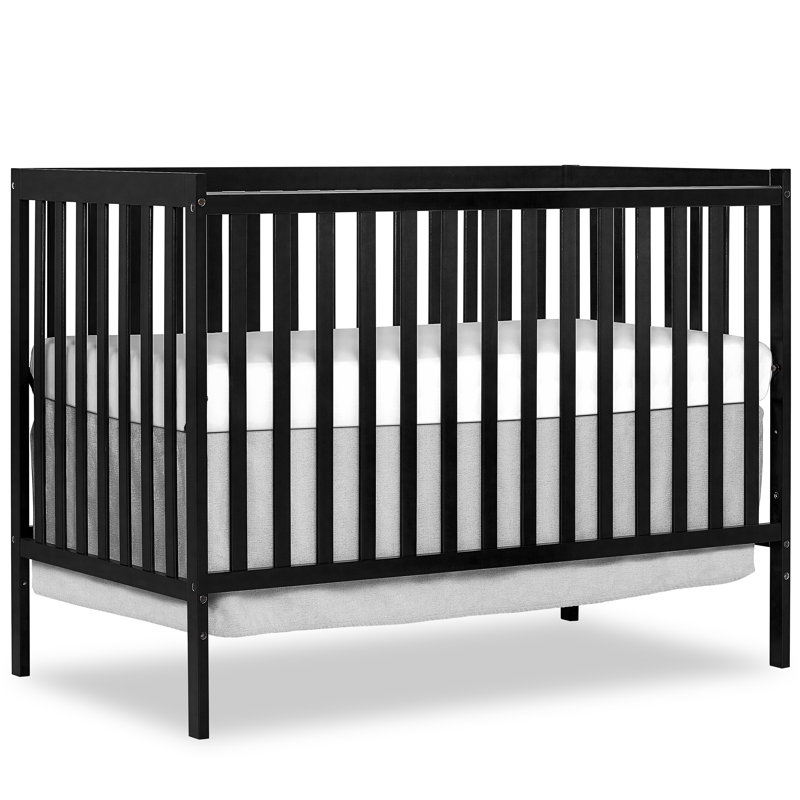 Black 5-in-1 Convertible Crib with Modern Design
