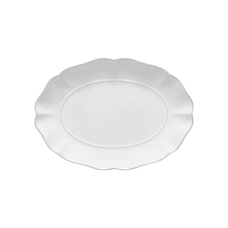 Rosa Stoneware Platter, Branca