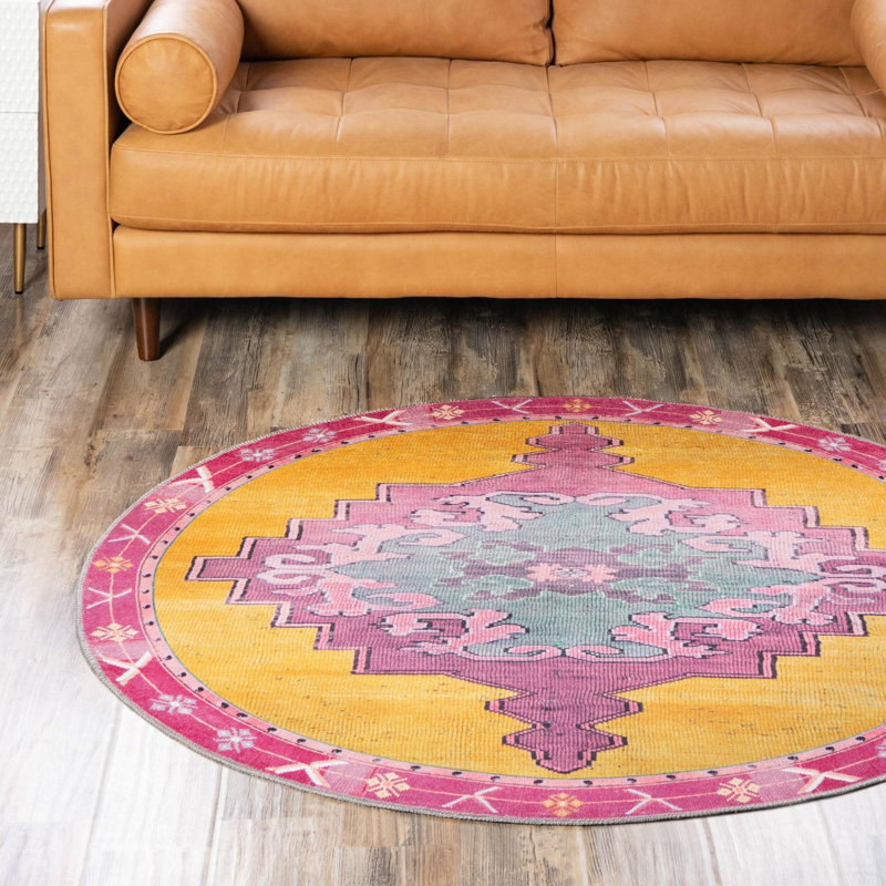 Oppie Oriental Indoor Rug, Round 7'7"