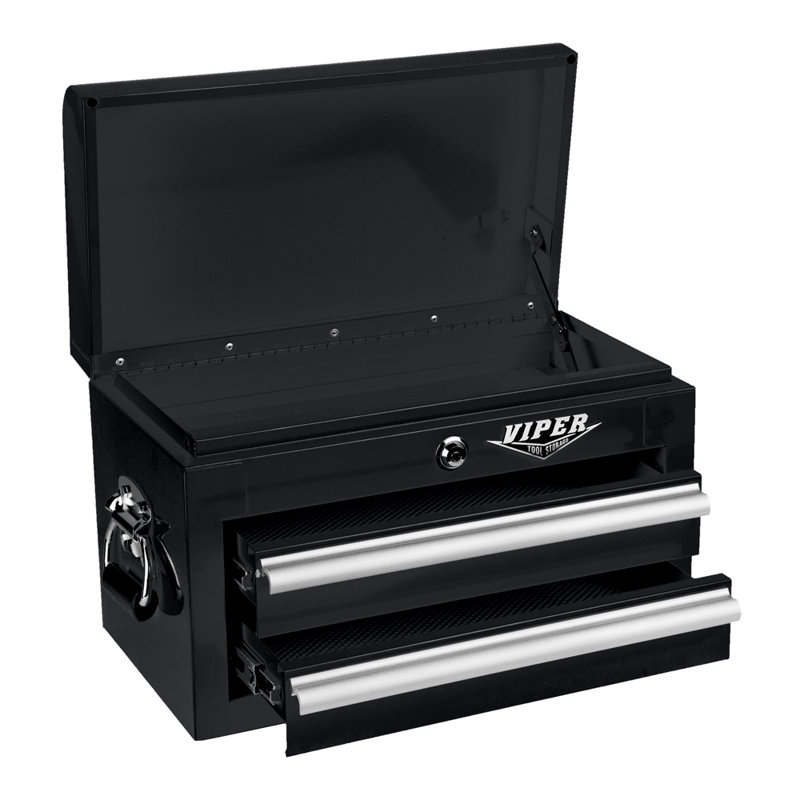 2 -Drawer Steel Top Chest, Black