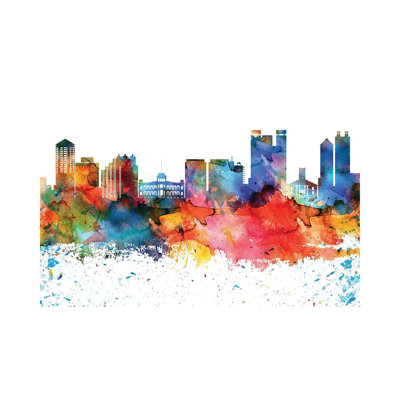 Honolulu Skyline - Wrapped Canvas Painting