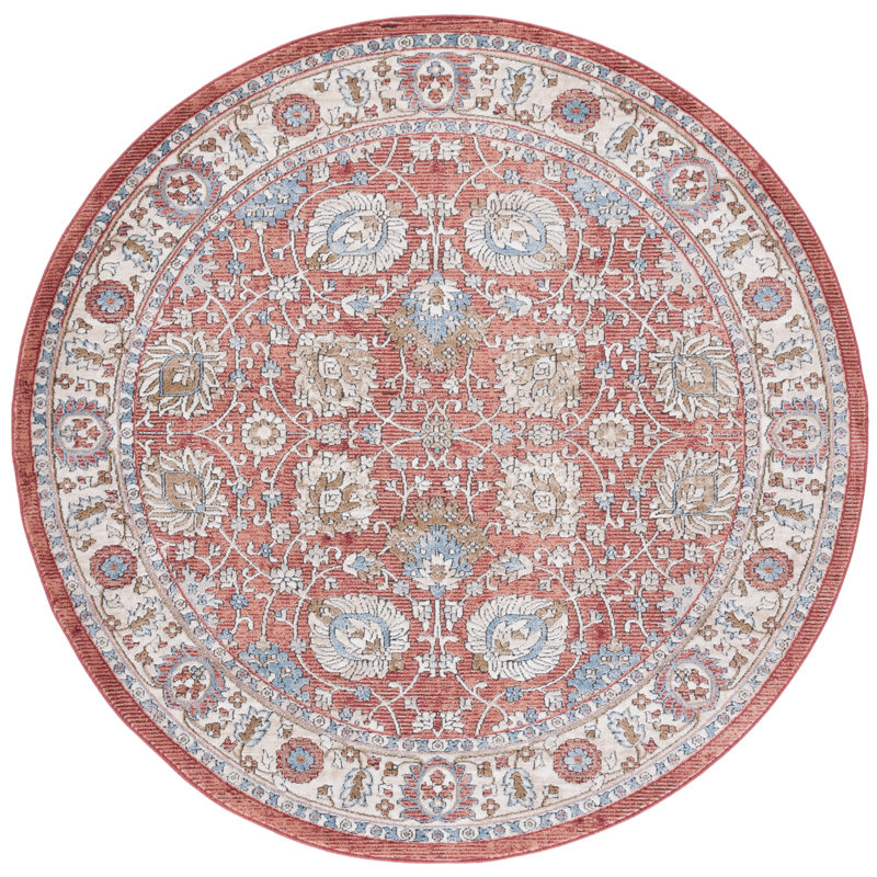 Rosewood Performance Oriental Rug, Round 6'7"