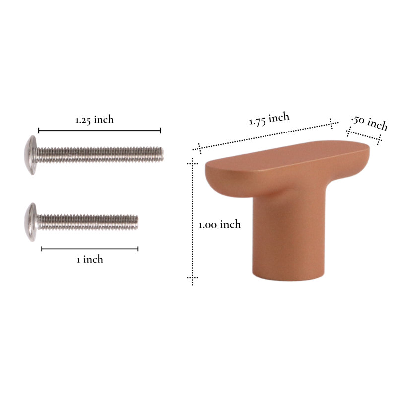 1.75" Oval Knob,  Copper (Brown)