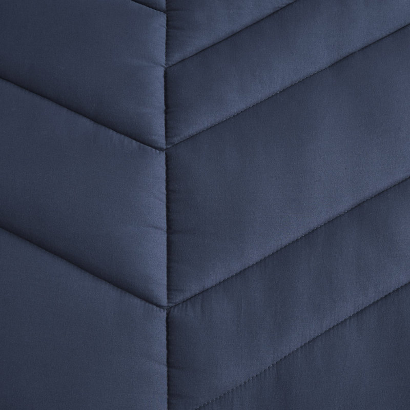 Navy Twin Microfiber Quilted Comforter Set