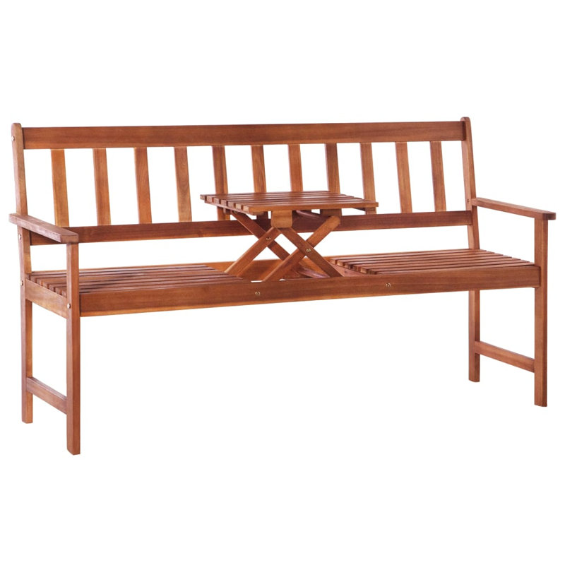 Garnich Solid Wood Acacia Outdoor Bench, Brown