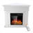 43" Freestanding Electric Fireplace with Wood Mantel-557678741