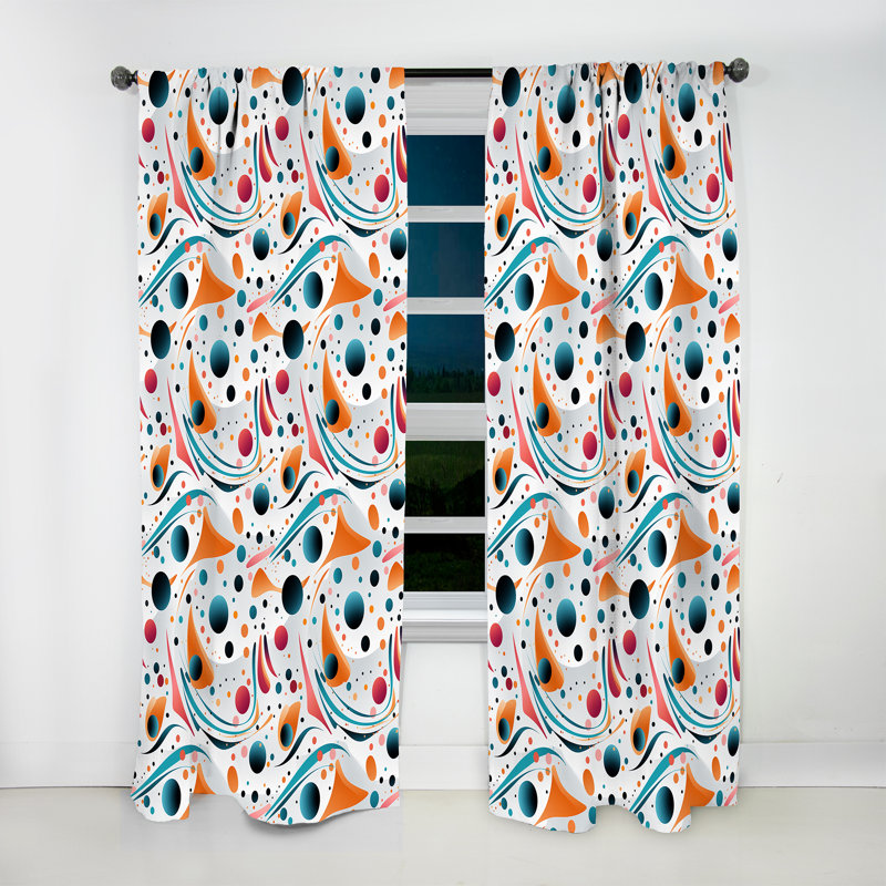 Motif à pois tourbillon Nomadic I - rideau abstrait - rideau obscurcissant - 1 panneau, L 52 po x L 90 po