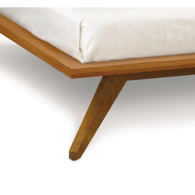 Astrid Solid Wood Platform Bed, Natural Cherry, Queen, Conventional