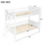 Lit simple en bois avec 3 tablettes de rangement, l'échelle peut être changée à gauche ou à droite, blanc