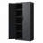 72"H Metal Garage Storage Cabinet, Black Tool Steel Locking Cabinet
