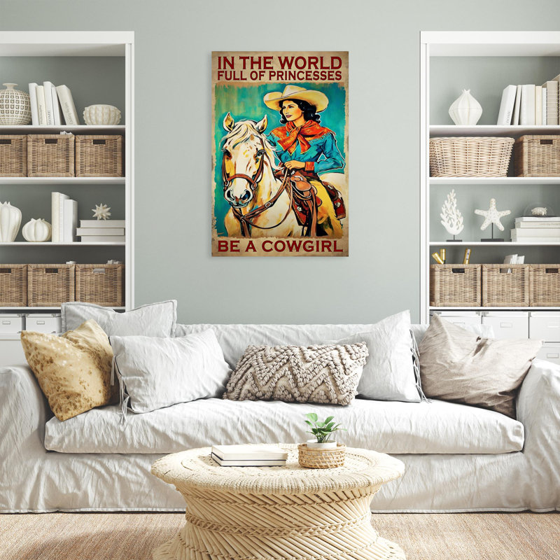 Be a cowgirl 1 - 1 pièce, impression sur toile tendue, H 36 po x l 24 po x P 1,25 po