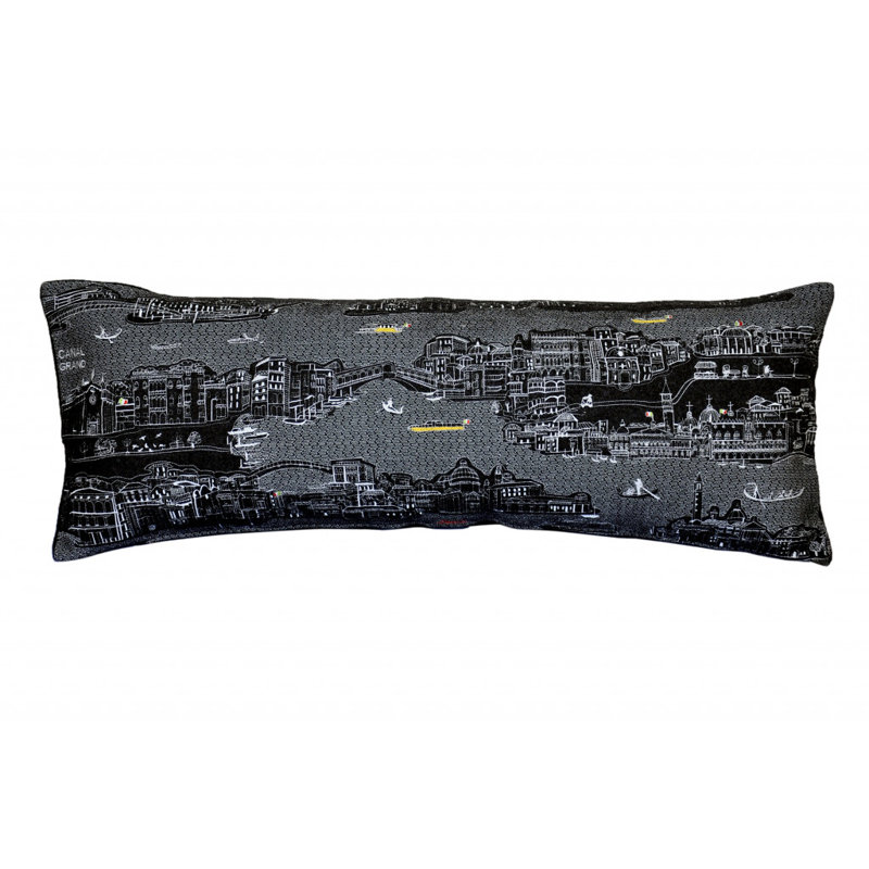 Coussin lombaire blanc Venice, Gris