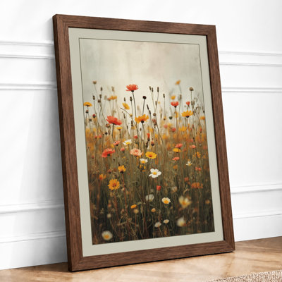 Wildflower Field Vintage - Framed Print