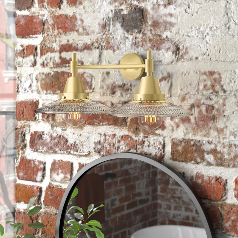 Gayle 2 - Light Dimmable Vanity Light, 4 Watt Vintage LED Bulb, Satin Brass, Clear