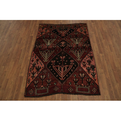 Stylish Old Rustic Vintage Wool Traditional Rug 4x5