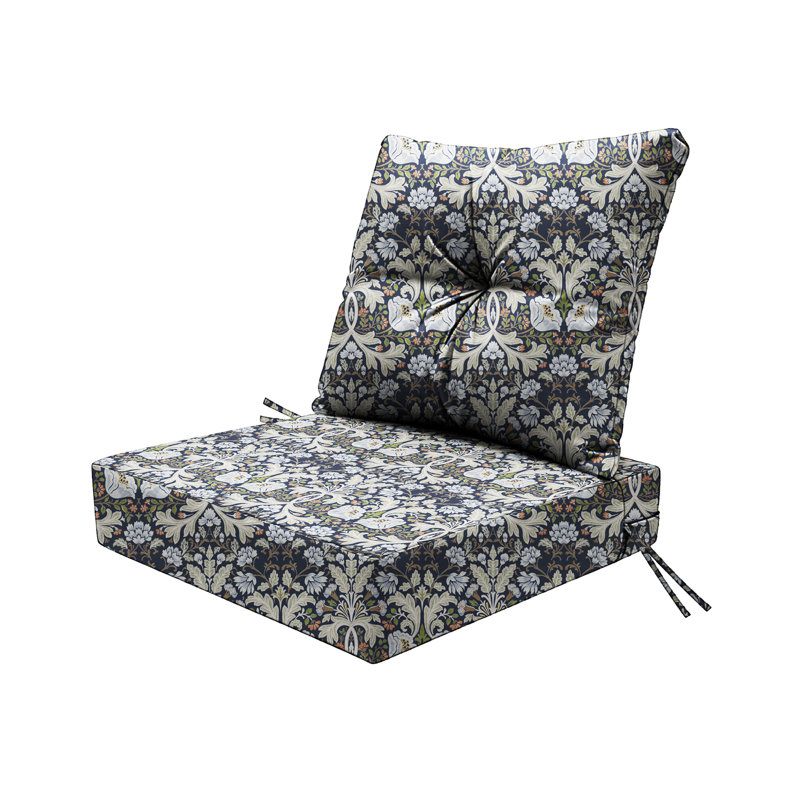 Outdoor Seat Cushion Set  24"W X 24"D X 4"T Waterproof & Fade Resistant Patio Furniture Cushions With Removable Zipper Cover, High-Resilience Foam For Chair Sofa Couch,Floral