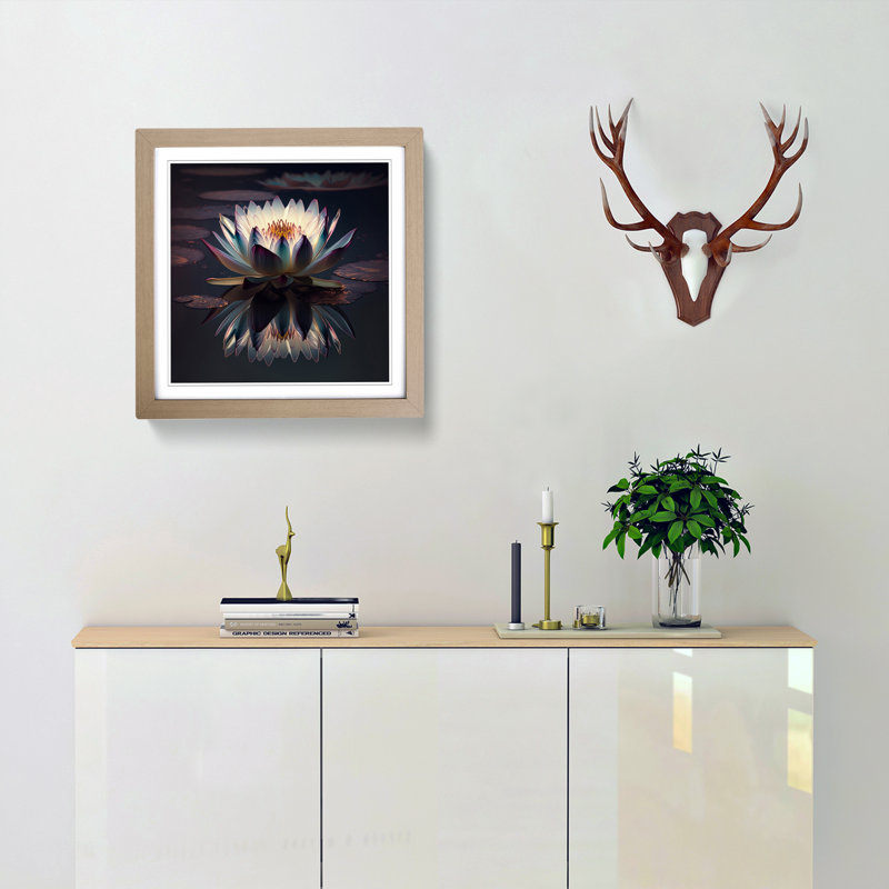 Water Lily Flower - Framed Print, Oak