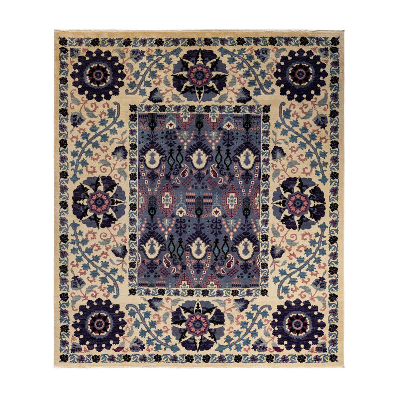 Suzani One-of-a-Kind 8'1" X 9'4" Hand Knotted Area Rug