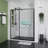 60" x 70" Pivot Shower Door with Stainless Steel Handle-116391380
