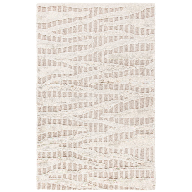 Zaphod Hand Tufted Wool And Cotton With Latex Animal Print Rug, Rectangle 3' x 5'