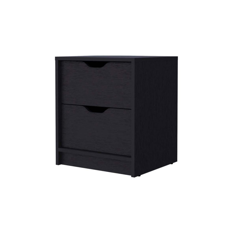 2-Drawer Nightstand, Black
