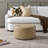 24" Wide Faux Leather Round Upholstered Ottoman-435419737