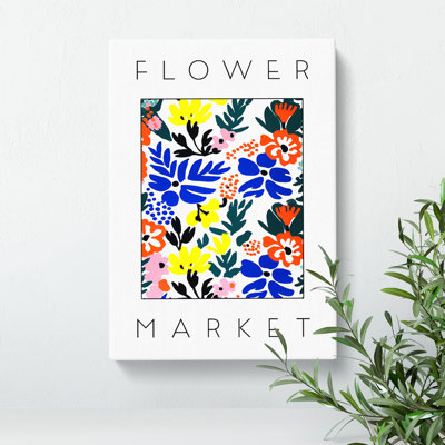 Flower Market Exhibition White No.11 - Wrapped Canvas