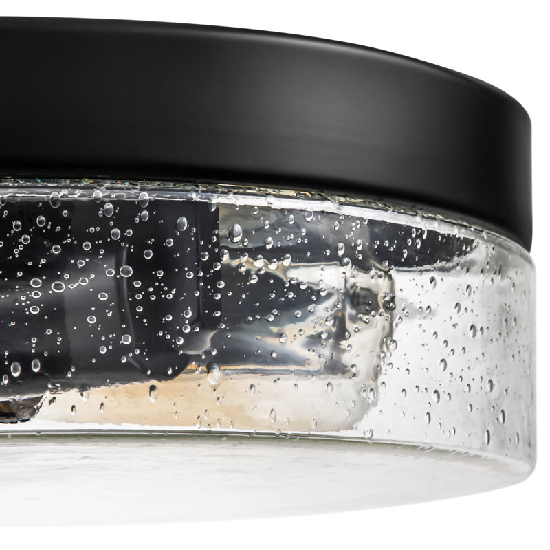 Boatner Glass Flush Mount, Black
