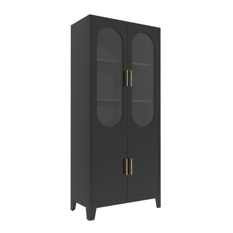 Armoire garde-manger en métal 71 po, Noir, noir, noir, noir