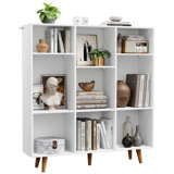 Samier 42.45" H x 39.4" W Wood Cube Bookcase Vertical Book Rack Library Shelves