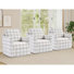 Ensemble de 3 chaises d'appoint pivotantes en tissu de 31,8 po de largeur avec housse amovible et coussins compressés