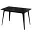 Table de salle à manger rectangulaire en esthétique Mid-Century, pieds en bois d'hévéa massif noir, plateau en faux bois d'aspect grain naturel, profondeur de 29,04 po, support de 250 lb, plateau à assemblage rapide nécessitant peu d'entretien, idéal
