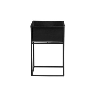 Matte Black Square Metal Plant Stand