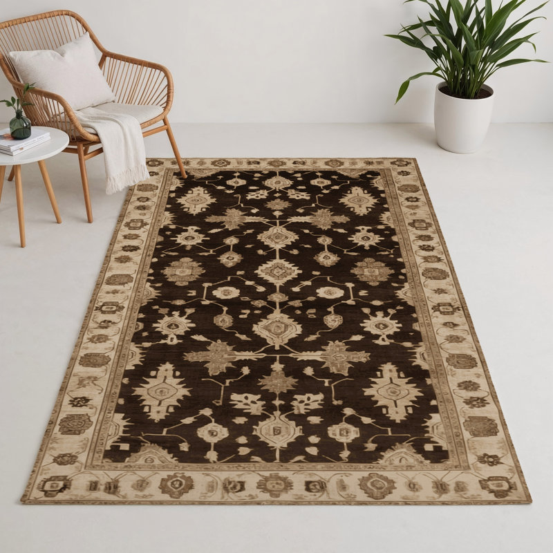 Tapis intérieur et extérieur brun Overdyed, Rectangle 5 pi x 7 pi